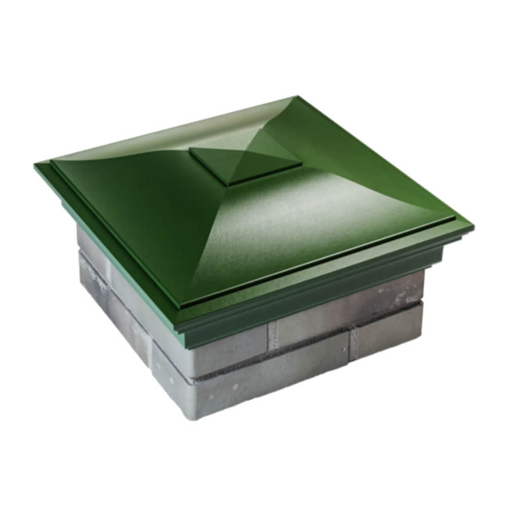 Колпак Zking Монблан Зеленый на столб 1.5х1.5 еврокирпича 0.7НФ (355х355мм) в Ереване фото