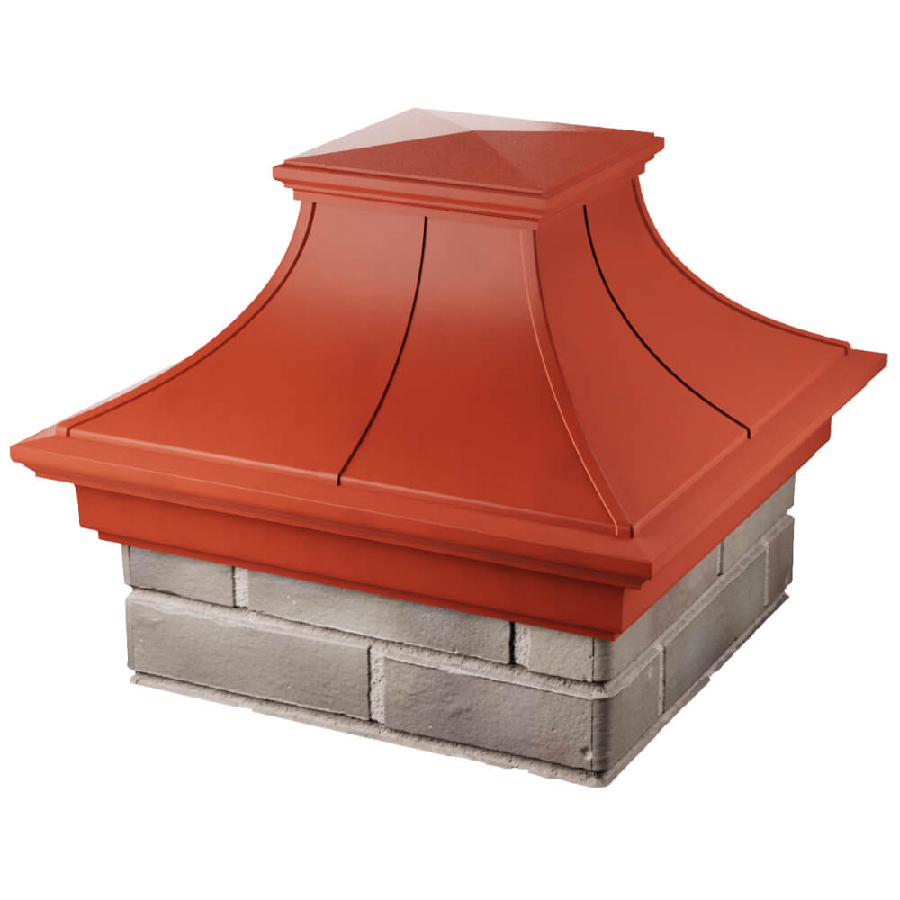 Колпак Zking Монблан Премиум Красный на столб 1.5х1.5 кирпича (385х385мм) в Ереване фото