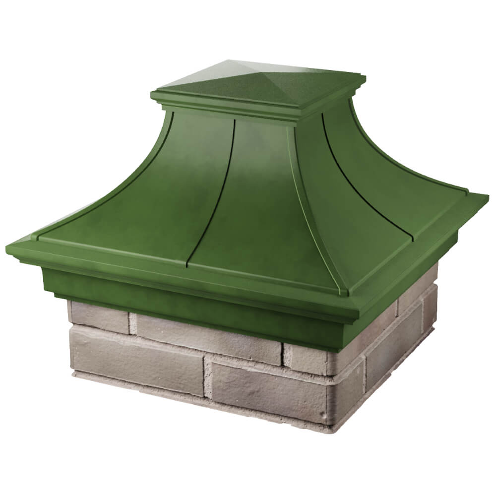 Колпак Zking Монблан Премиум Зеленый на столб 1.5х1.5 кирпича (385х385мм) в Ереване фото