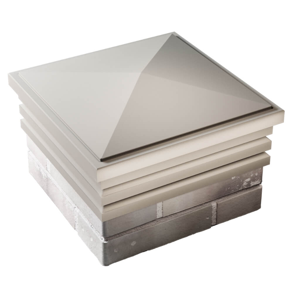 Колпак Zking Бона ХайТек Бежевый на столб 1.5х1.5 кирпича (385х385мм) в Ереване фото