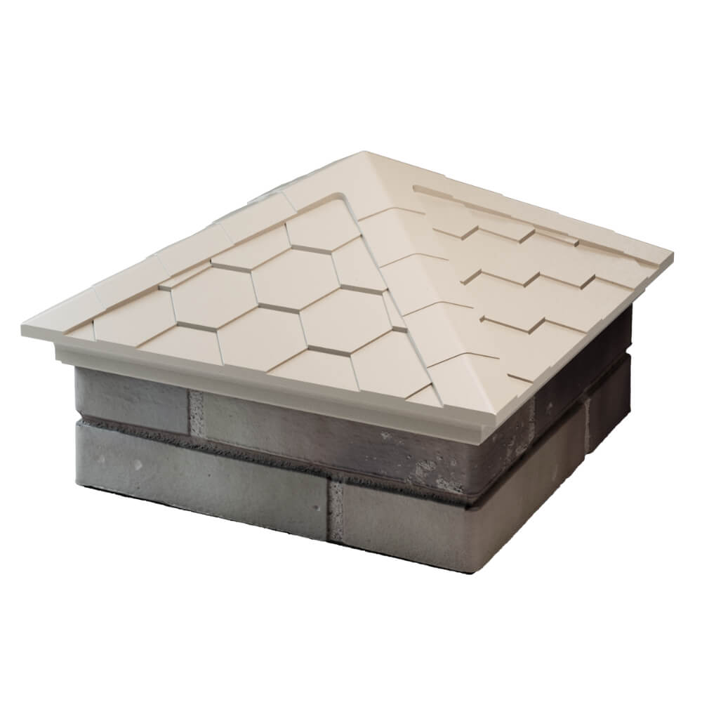 Колпак Zking Эверест Бежевый на столб 1.5х1.5 кирпича (390х390мм) в Ереване фото