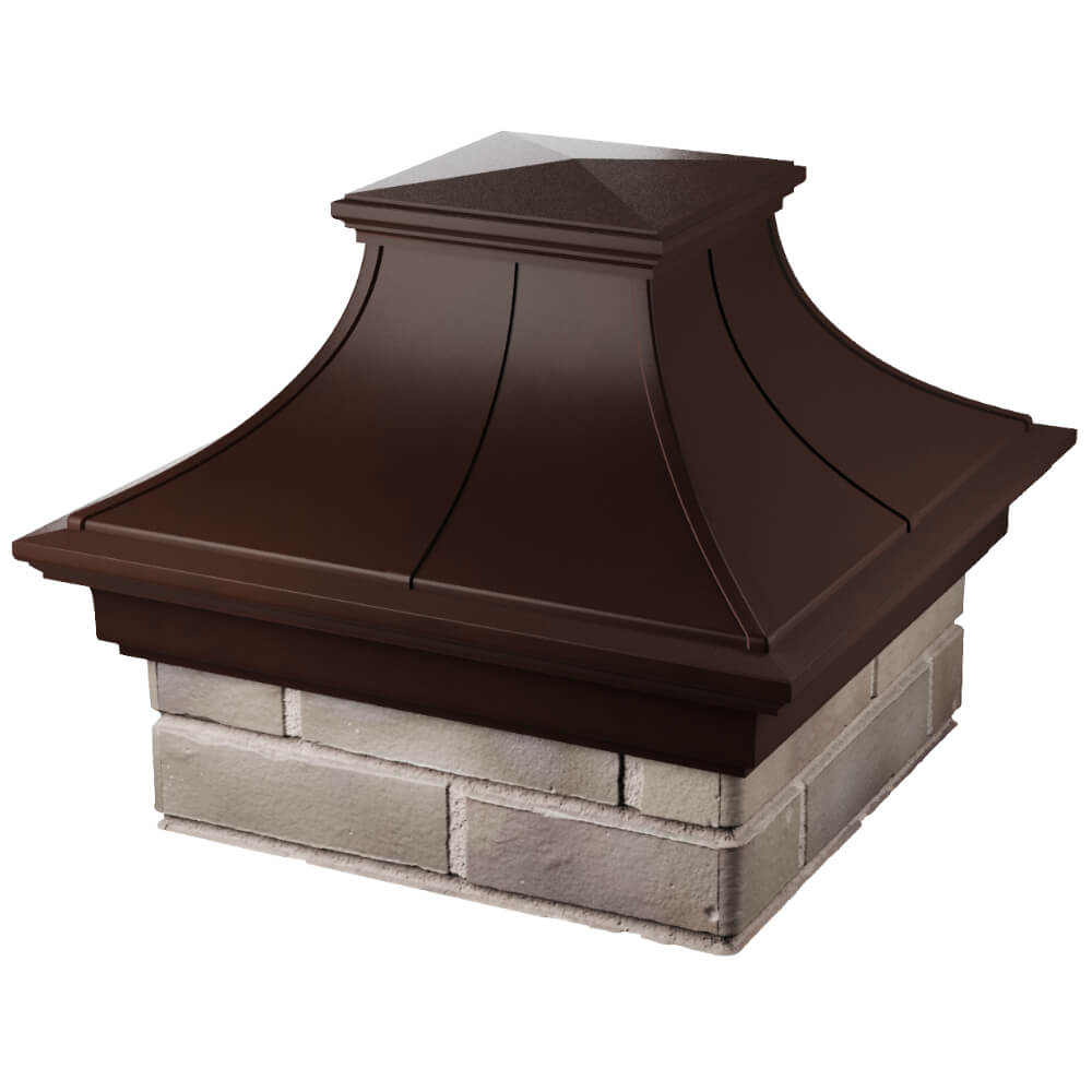 Колпак Zking Монблан Премиум Коричневый на столб 1.5х1.5 кирпича (385х385мм) в Ереване фото