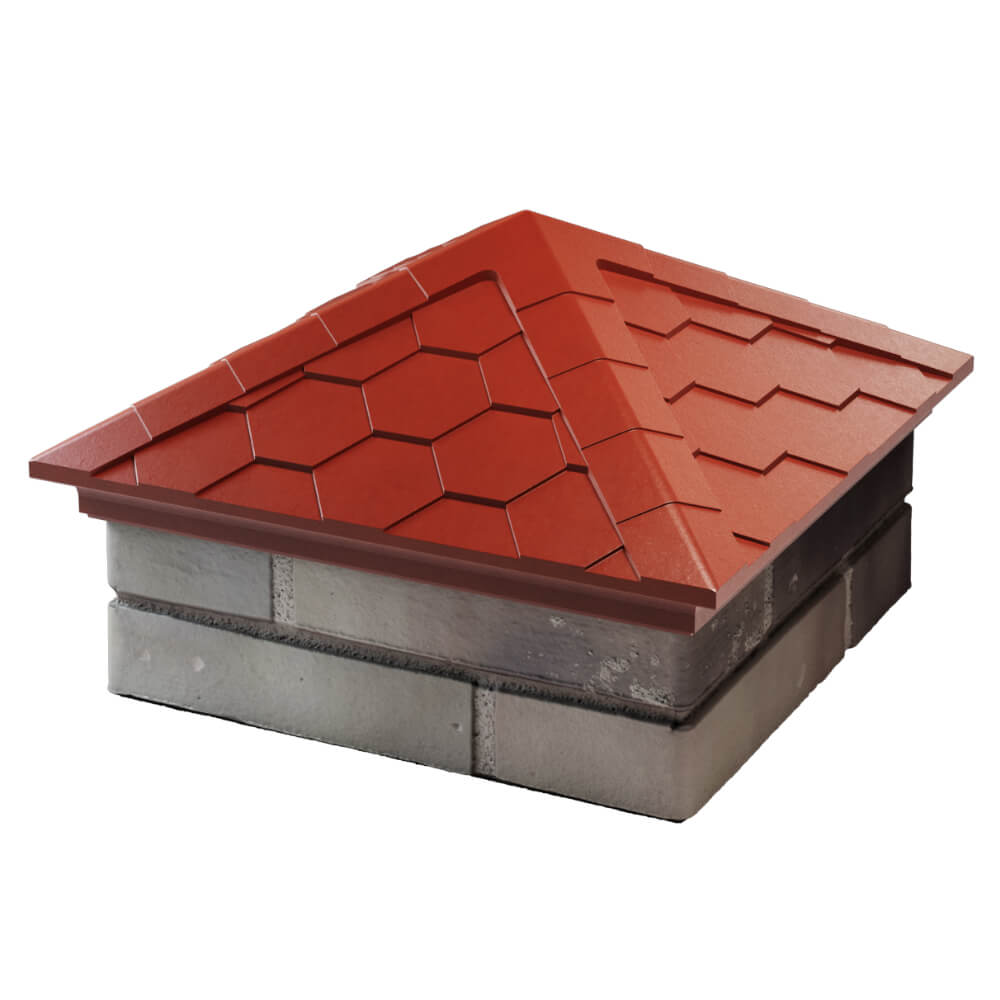 Колпак Zking Эверест Красный на столб 1.5х1.5 кирпича (390х390мм) в Ереване фото