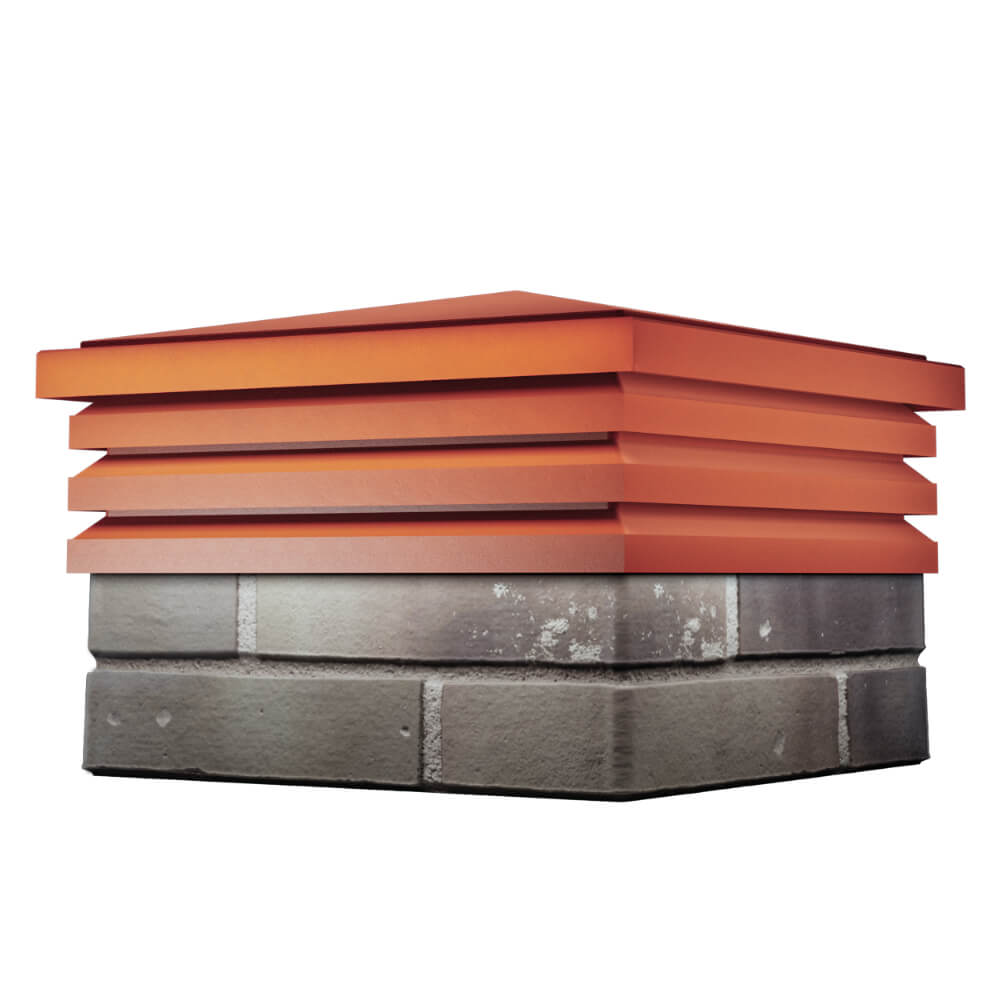 Колпак Zking Бона ХайТек Красный на столб 1.5х1.5 кирпича (385х385мм) в Ереване фото