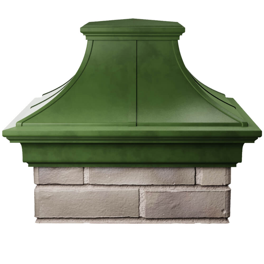 Колпак Zking Монблан Премиум Зеленый на столб 1.5х1.5 кирпича (385х385мм) Ереван фото
