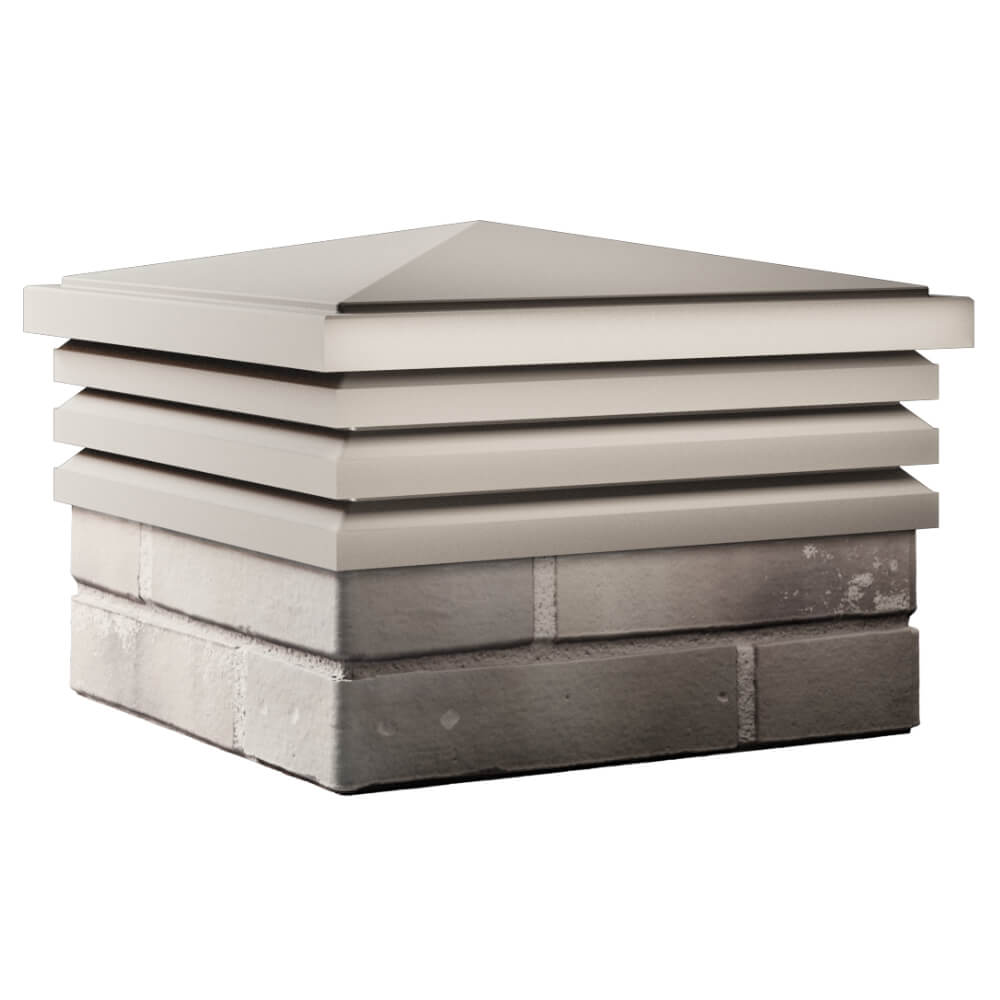 Колпак Zking Бона ХайТек Бежевый на столб 1.5х1.5 кирпича (385х385мм) в Ереване фото