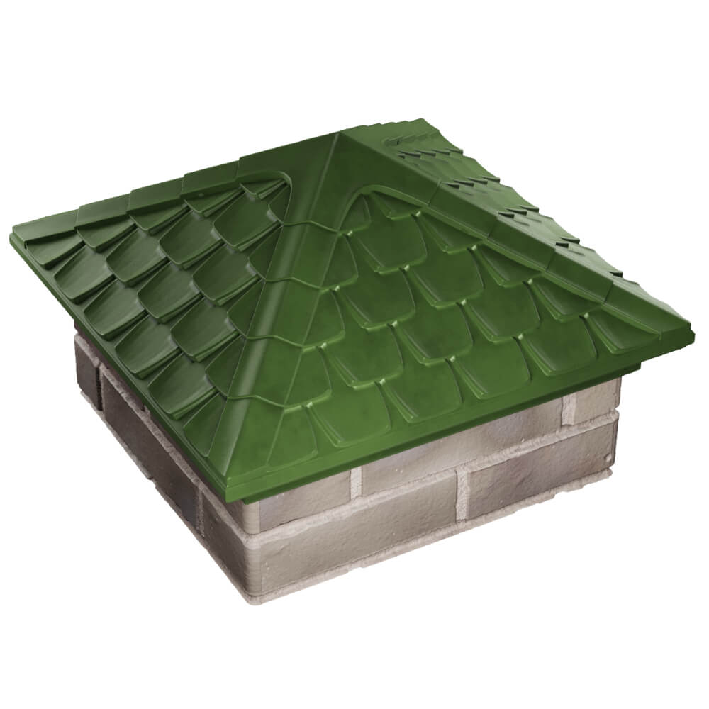 Колпак Zking Эльбрус Зеленый на столб 1.5х1.5 кирпича (385х385мм) в Ереване фото