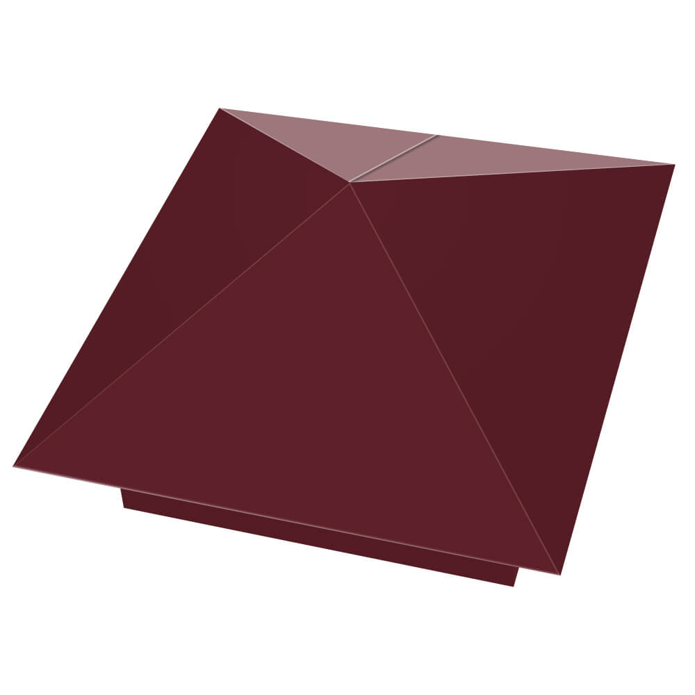 Колпак металлический 390х390мм RAL3005 Красное Вино заборный Ереван фото