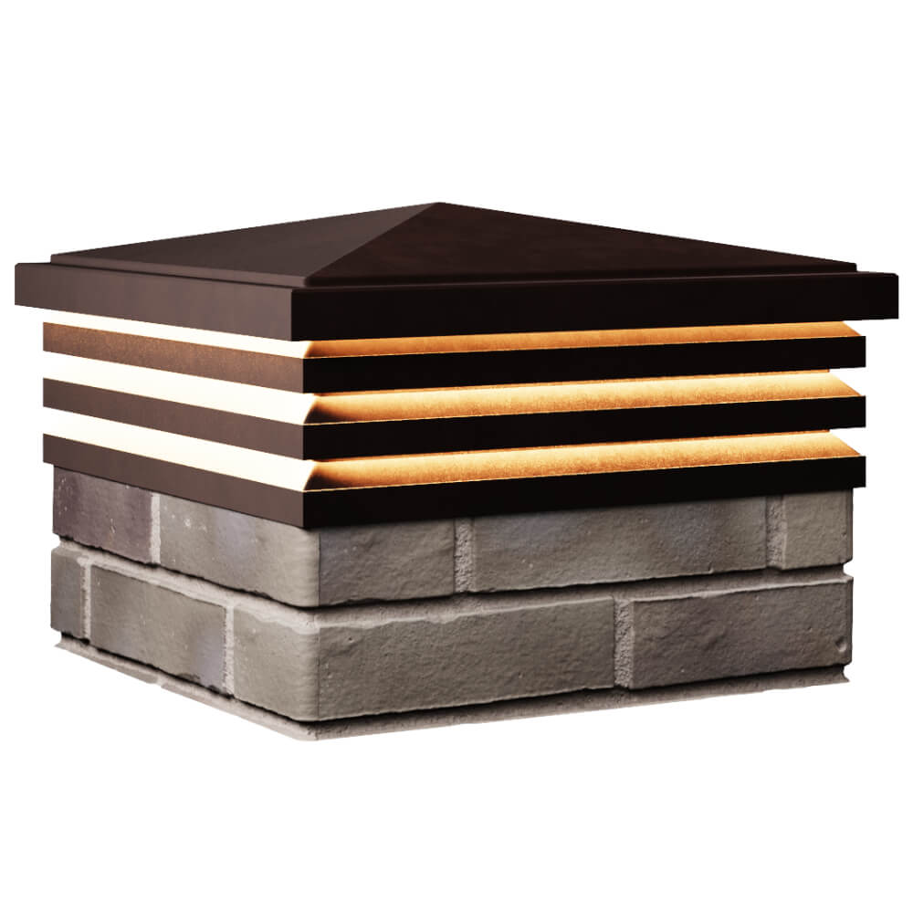 Колпак Zking Бона ХайТек Коричневый на столб 1.5х1.5 кирпича (385х385мм) с подсветкой в Ереване фото