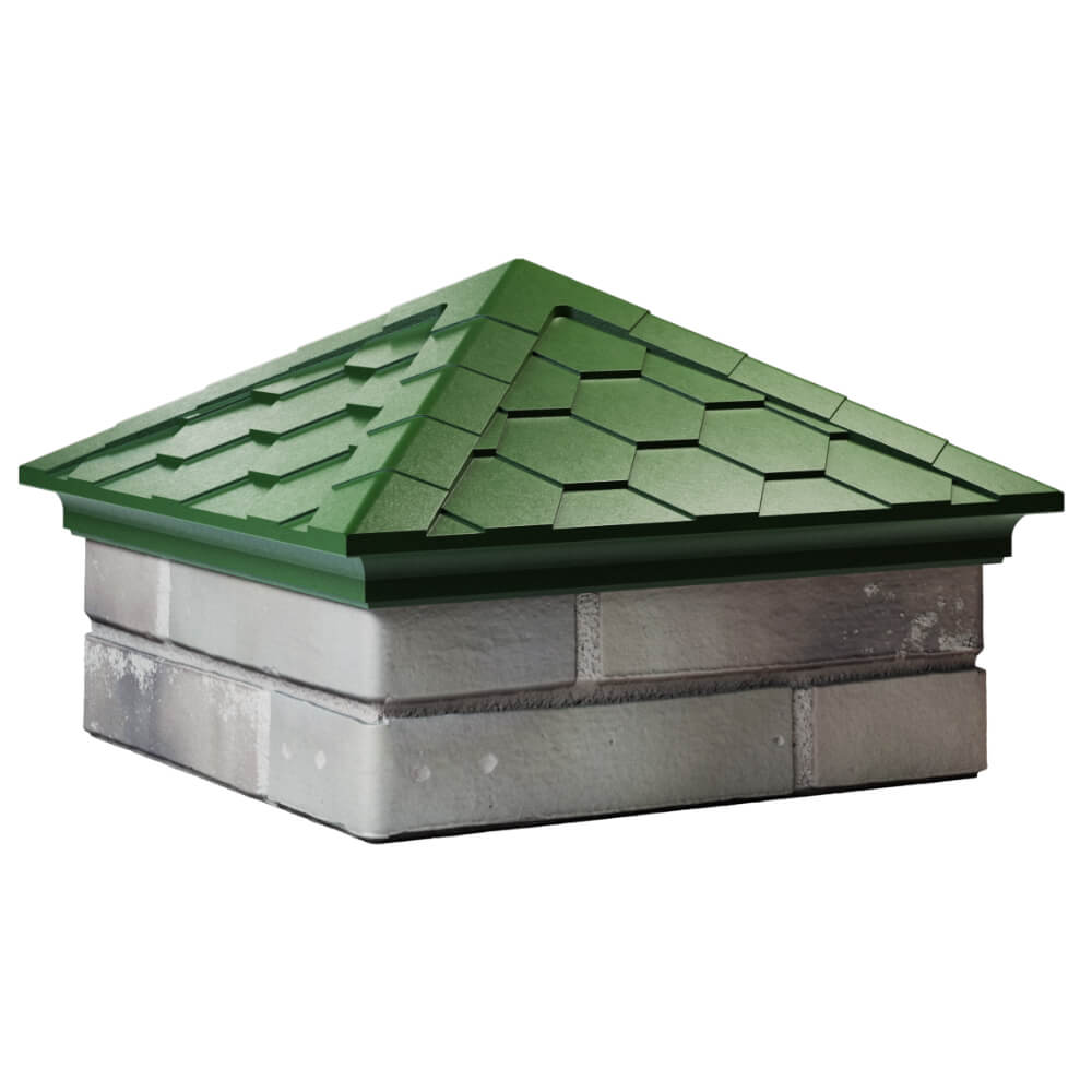 Колпак Zking Эверест Зеленый на столб 1.5х1.5 кирпича (390х390мм) в Ереване фото