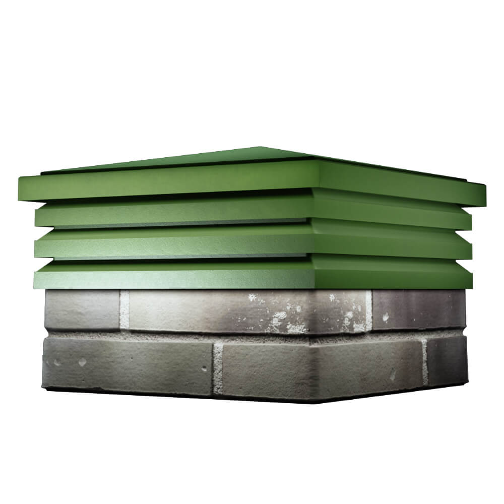 Колпак Zking Бона ХайТек Зеленый на столб 1.5х1.5 кирпича (385х385мм) в Ереване фото