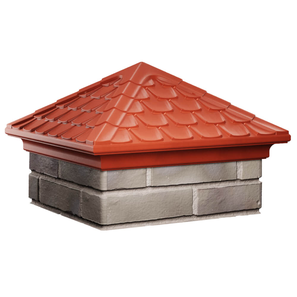 Колпак Zking Эльбрус Красный на столб 1.5х1.5 кирпича (385х385мм) в Ереване фото