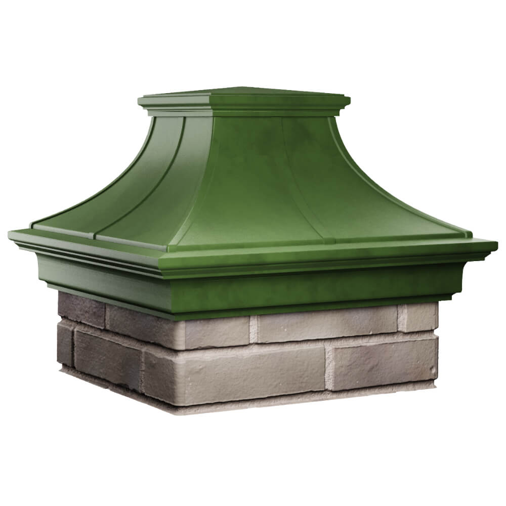 Колпак Zking Монблан Премиум Зеленый на столб 1.5х1.5 кирпича (385х385мм) в Ереване фото