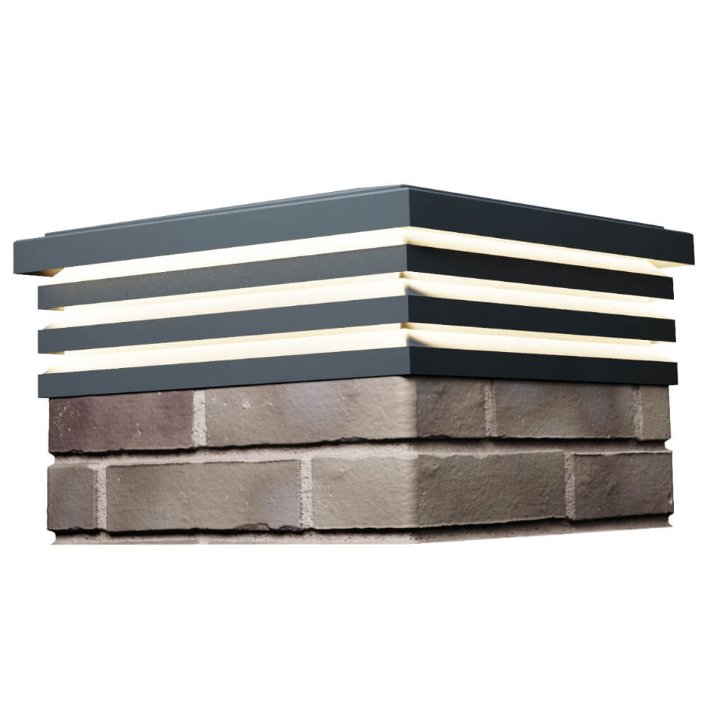 Колпак Zking Бона ХайТек Серый на столб 1.5х1.5 кирпича (385х385мм) с подсветкой в Ереване фото