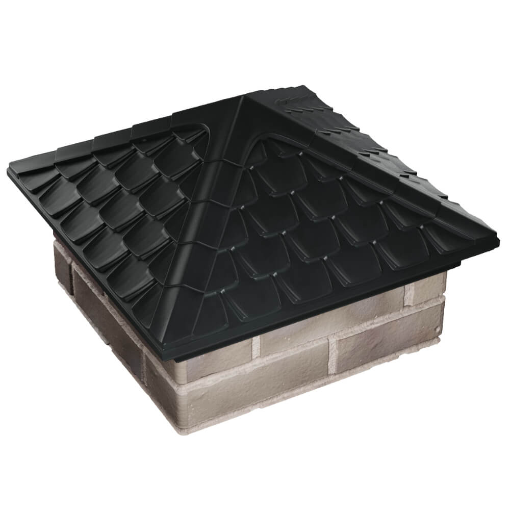 Колпак Zking Эльбрус Черный на столб 1.5х1.5 кирпича (385х385мм) в Ереване фото