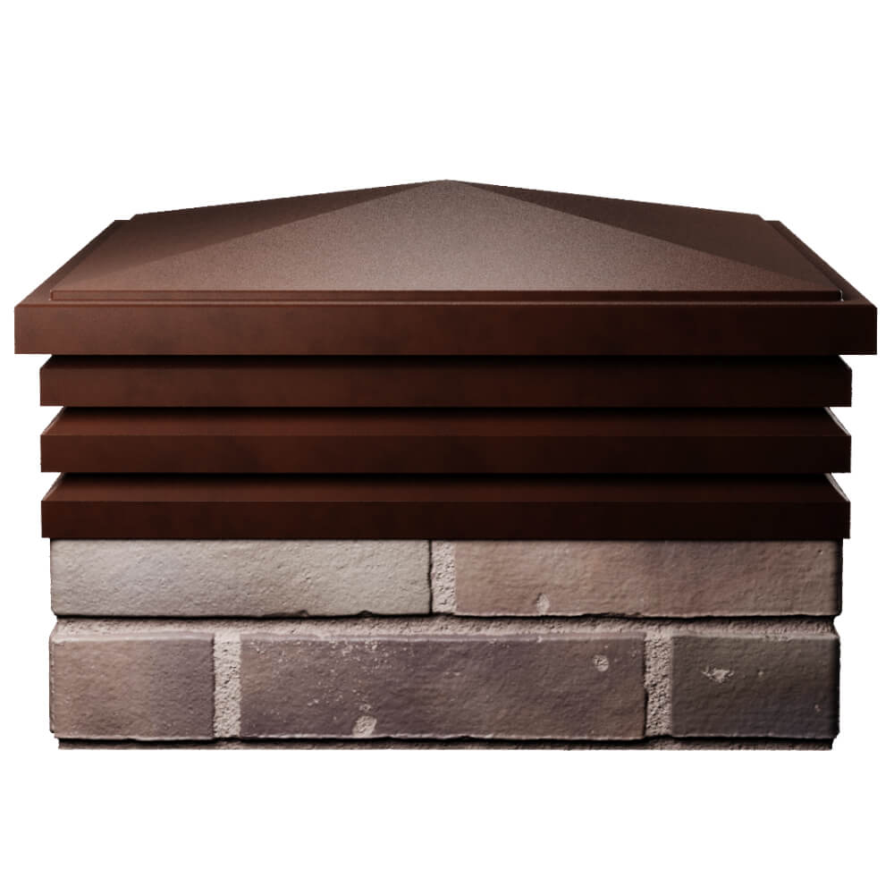 Колпак Zking Бона ХайТек Коричневый на столб 2х2 кирпича (513х513мм) Ереван фото