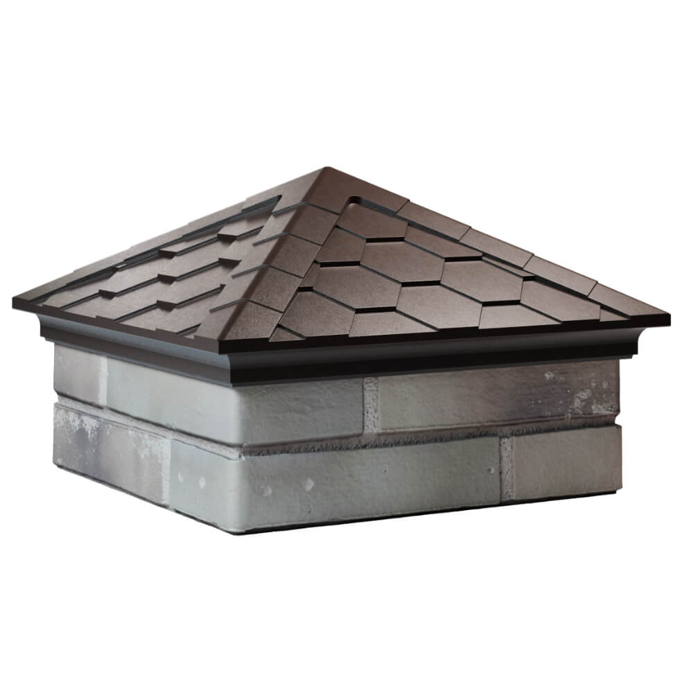 Колпак Zking Эверест Коричневый на столб 1.5х1.5 кирпича (390х390мм) в Ереване фото