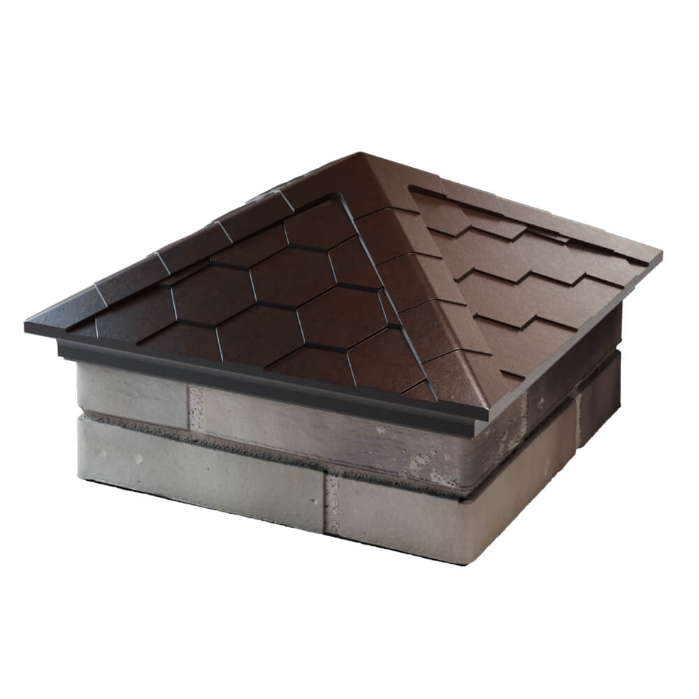 Колпак Zking Эверест Коричневый на столб 1.5х1.5 кирпича (390х390мм) в Ереване фото