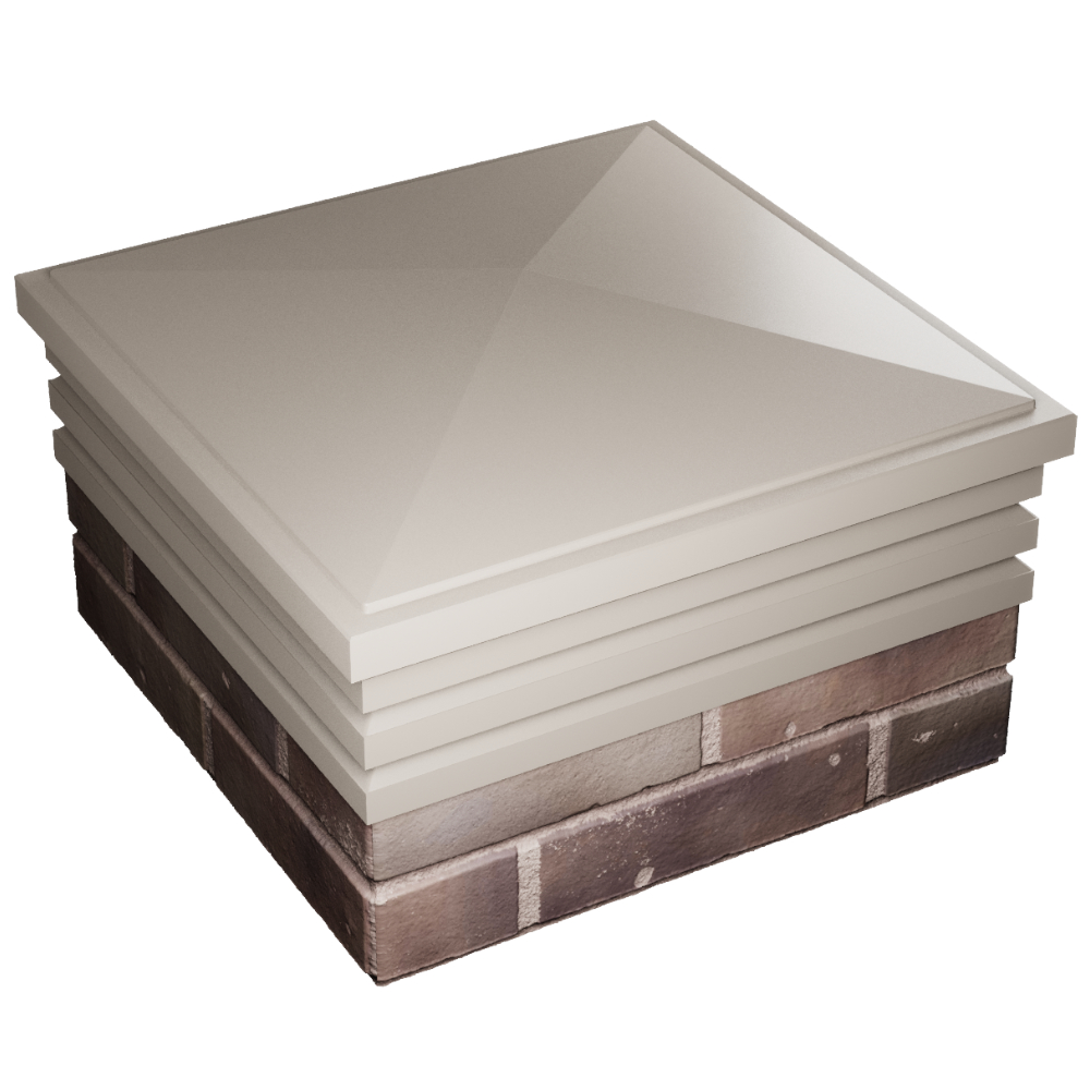 Колпак Zking Бона ХайТек Бежевый на столб 2х2 кирпича (513х513мм) в Ереване фото