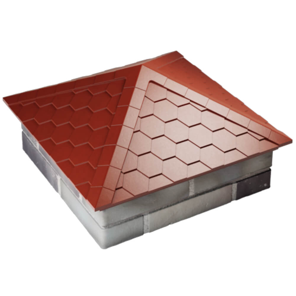 Колпак Zking Эверест Красный на столб 2х2 кирпича (535х535мм) Ереван фото